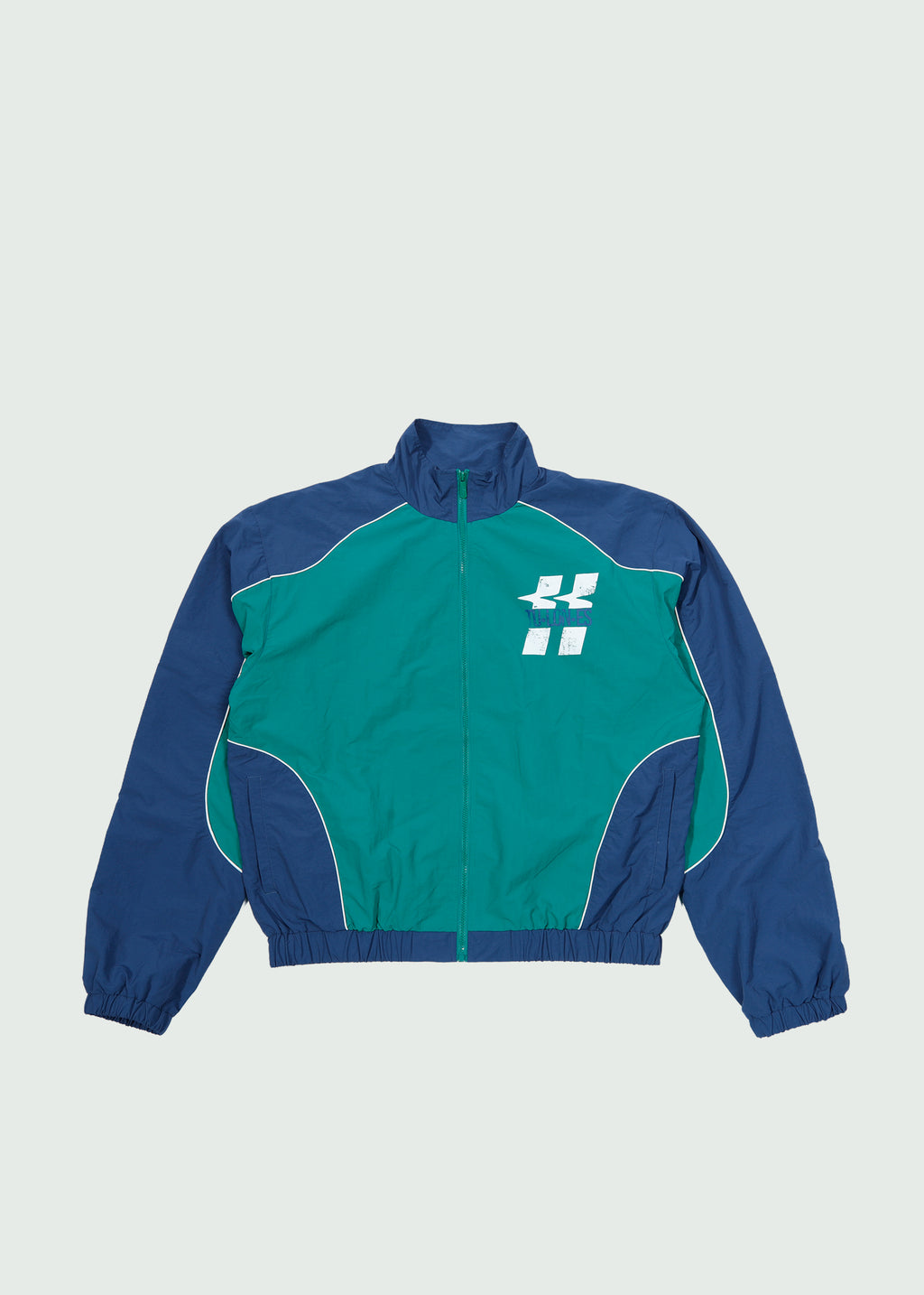 Two Line Main Nylon Zip-Up Green