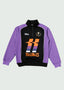 Two Line Quarter Zip Up Black/Purple