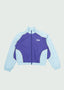 Full Cursive Nylon Zip-Up Light Blue