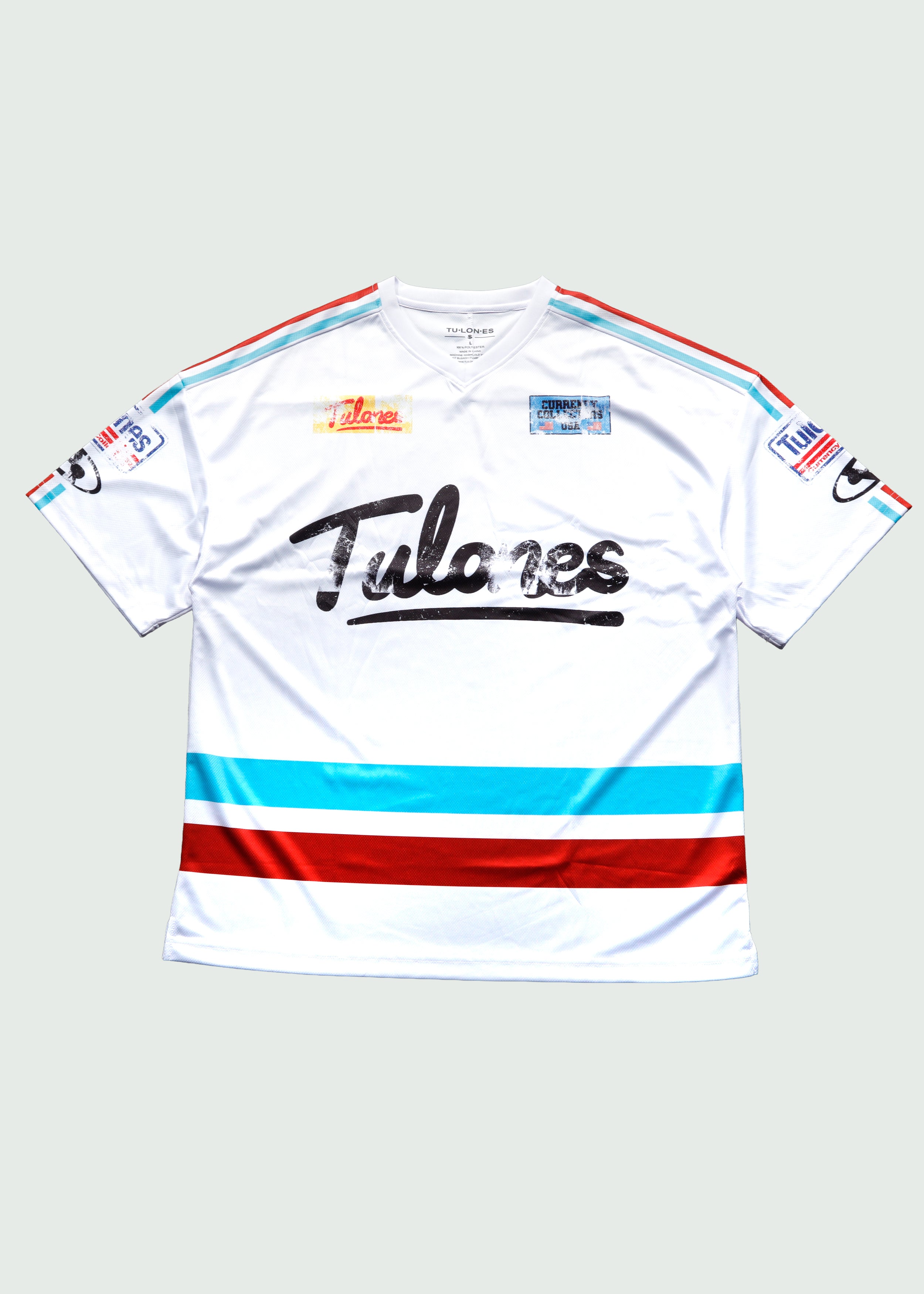 Two Line Jersey White