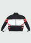 Double Stripe Nylon Zip-Up Black