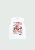 Motor Sport Cut Off T-Shirt White