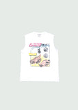 Coin Toss Cut Off T-shirt White