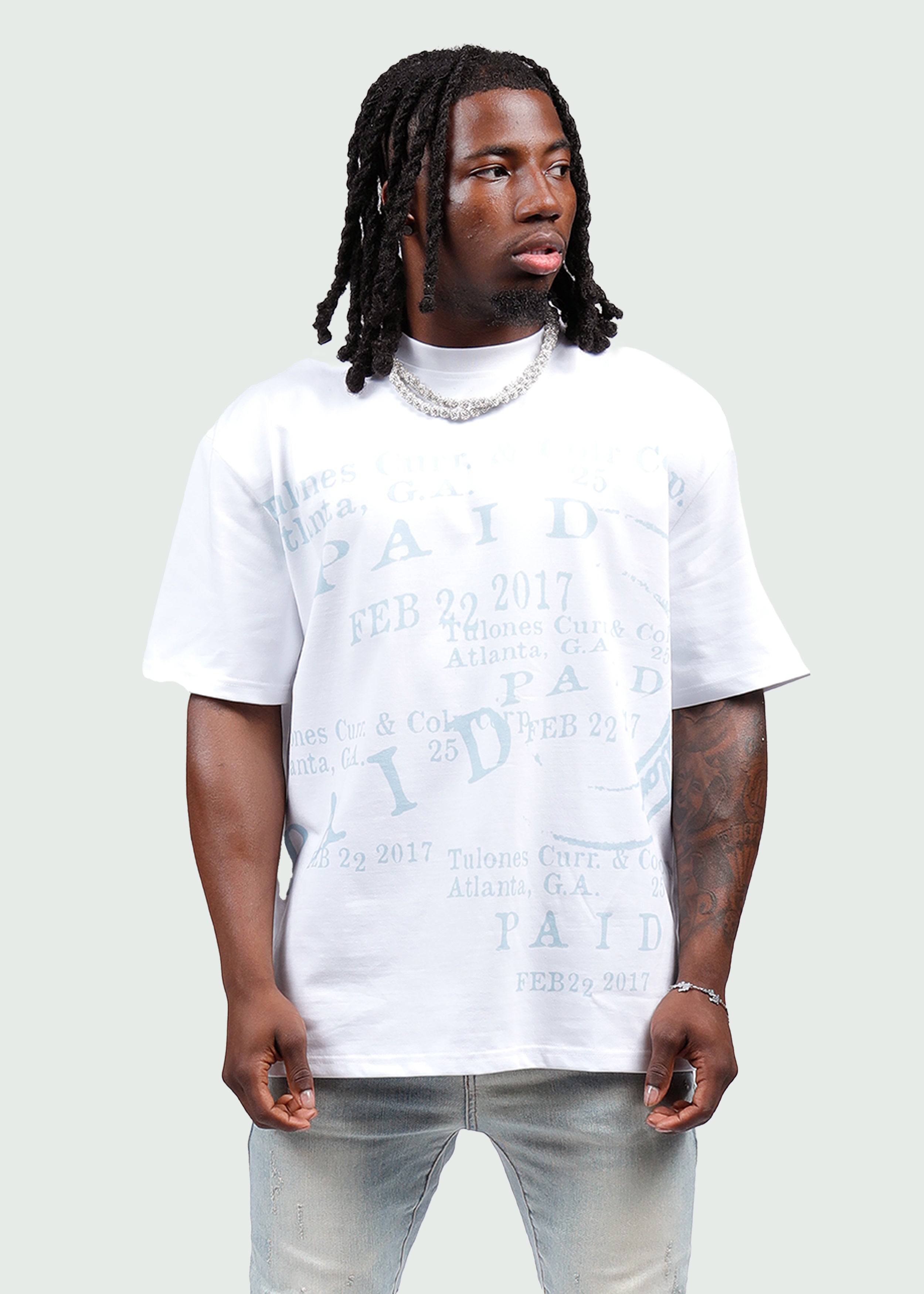 Paid Stamp T-Shirt White – Tulones