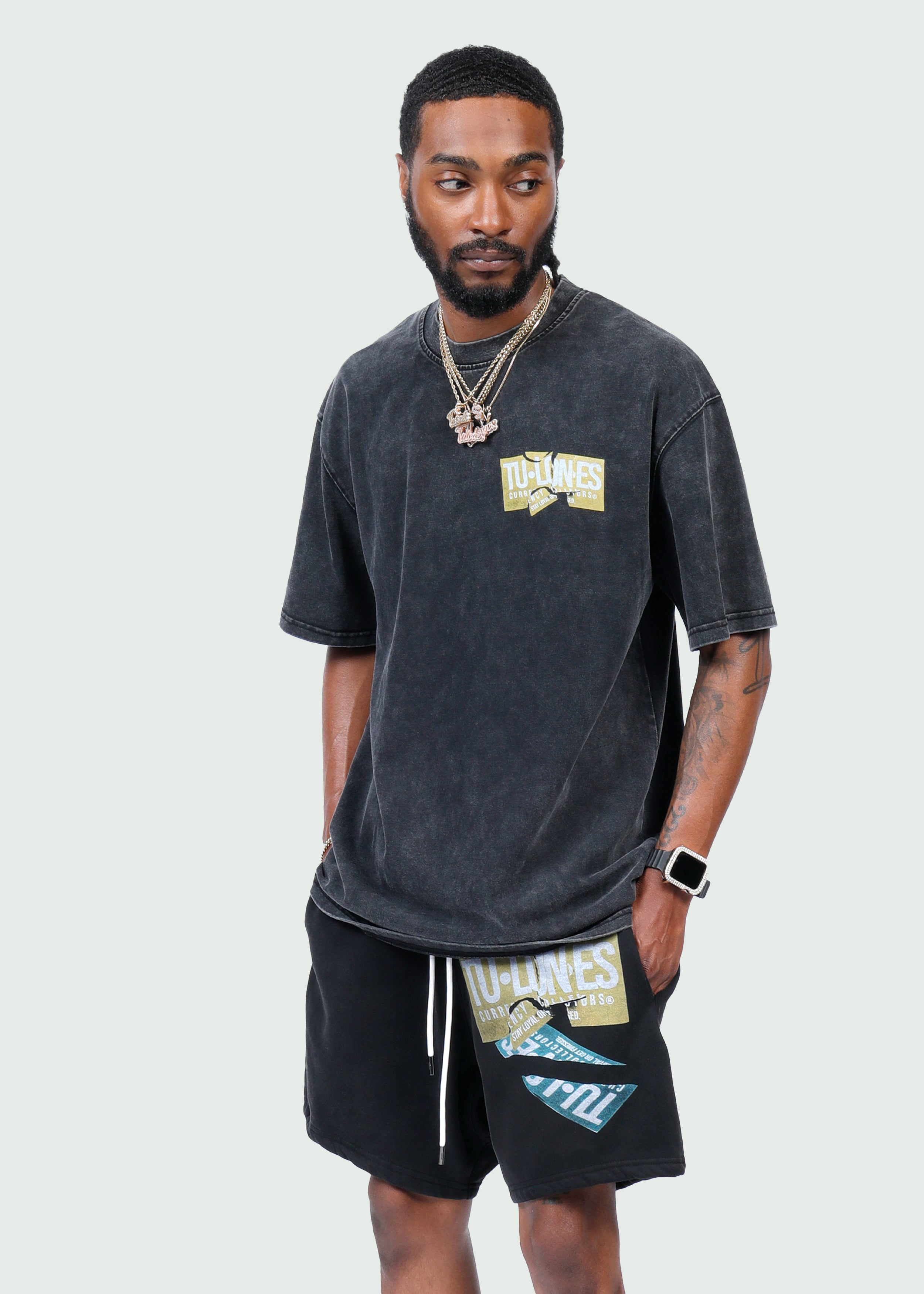 Torn Receipt Cotton Shorts Black Secondary image