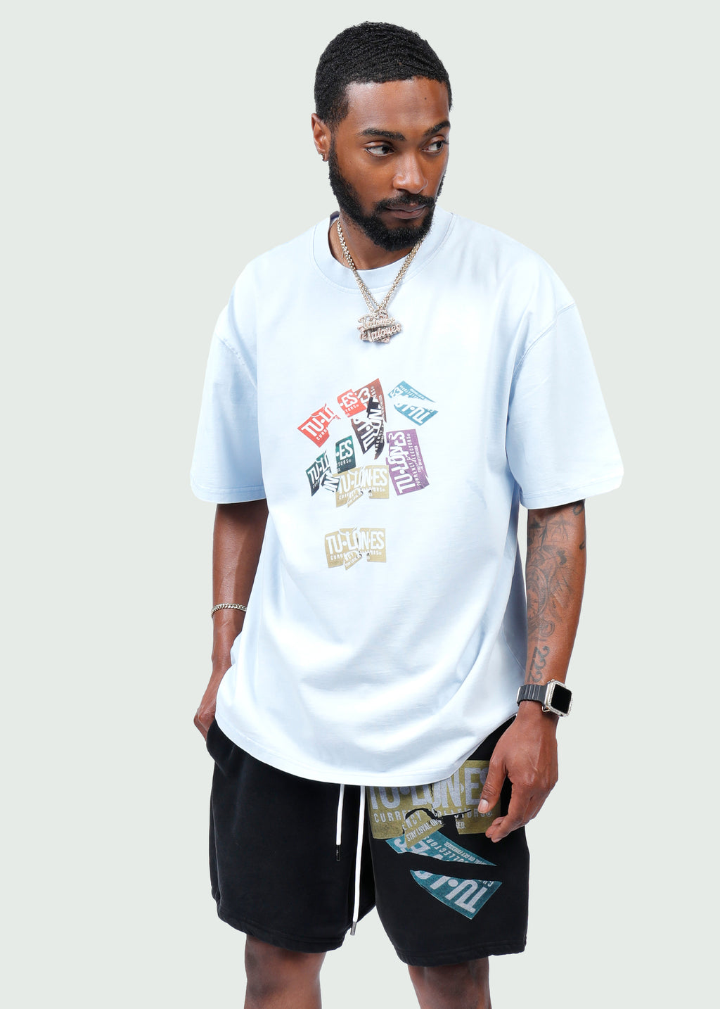 Torn Receipt T-shirt Blue