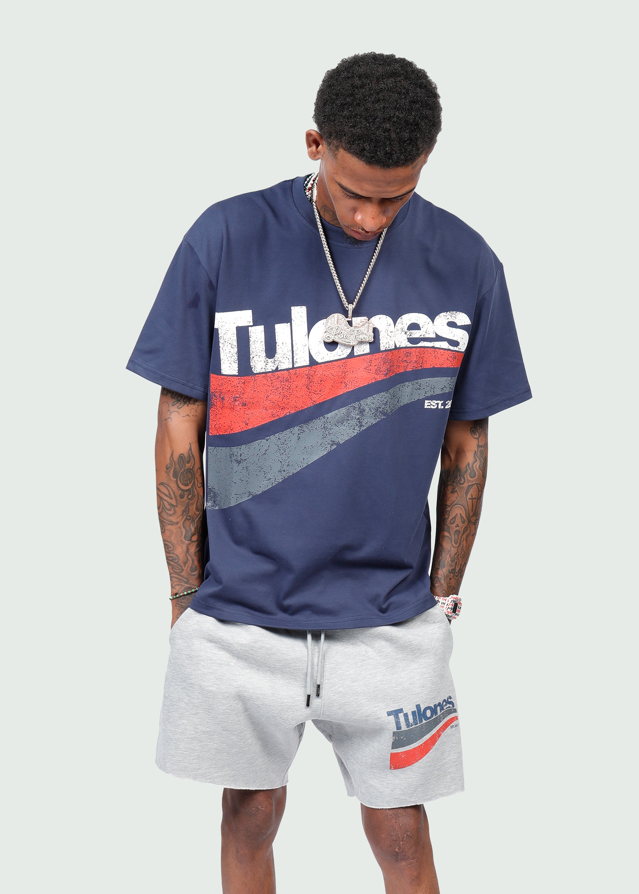 Two Lines Classic Cotton Shorts Grey Secondary image