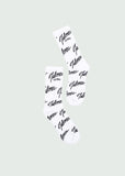 White New Tulones Script Logo All Over Sock