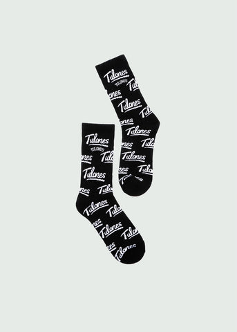 Black Tulones Classic Logo All Over Sock