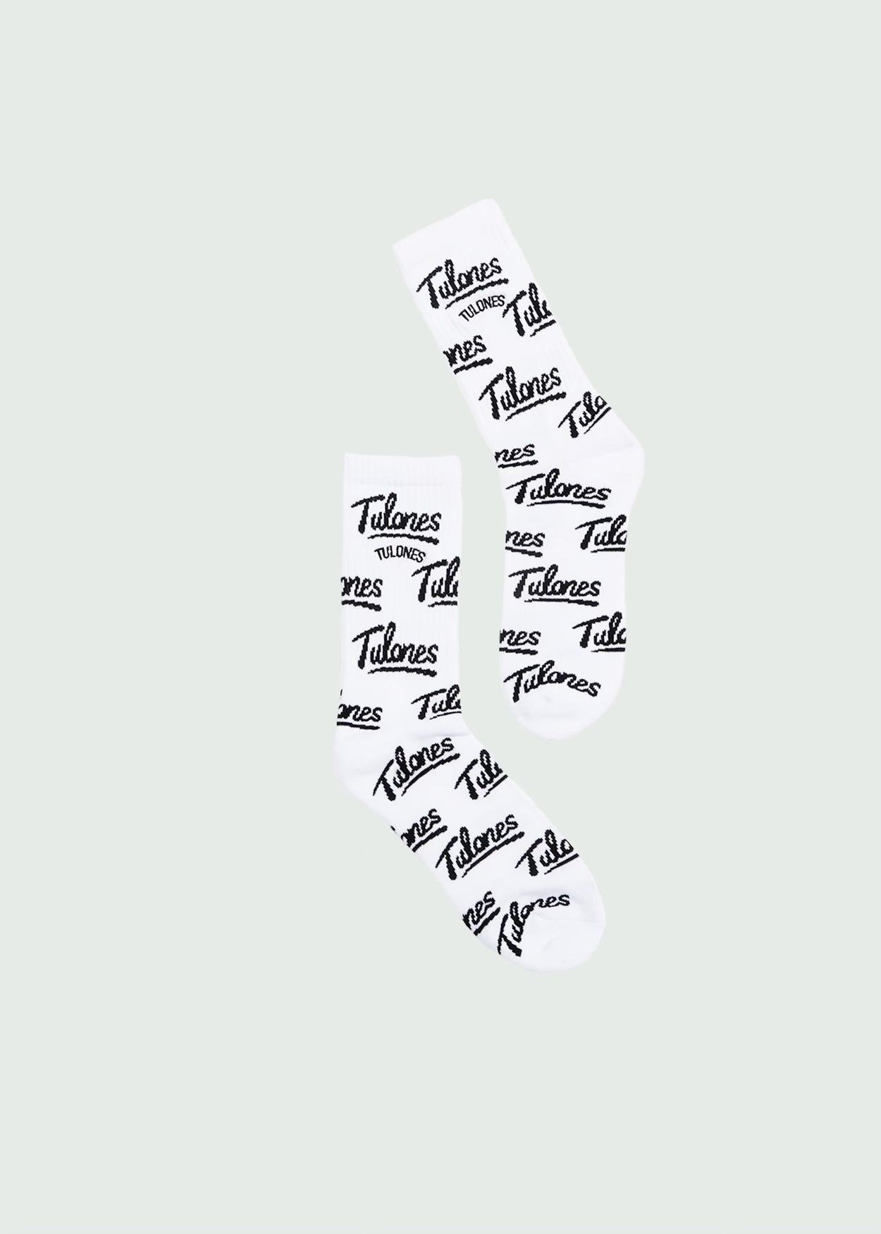 White & Black Tulones Classic Logo All Over Sock Main image